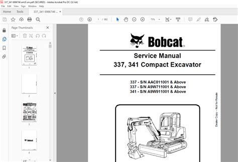 bobcat 337 mini excavator service manual|bobcat 337 for sale.